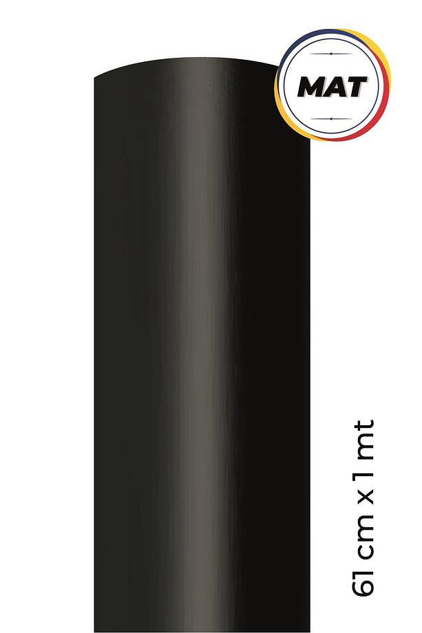 Mat Siyah Kendinden Yapışkanlı Kaplama Folyosu 61 Cm X 1 Mt - 1