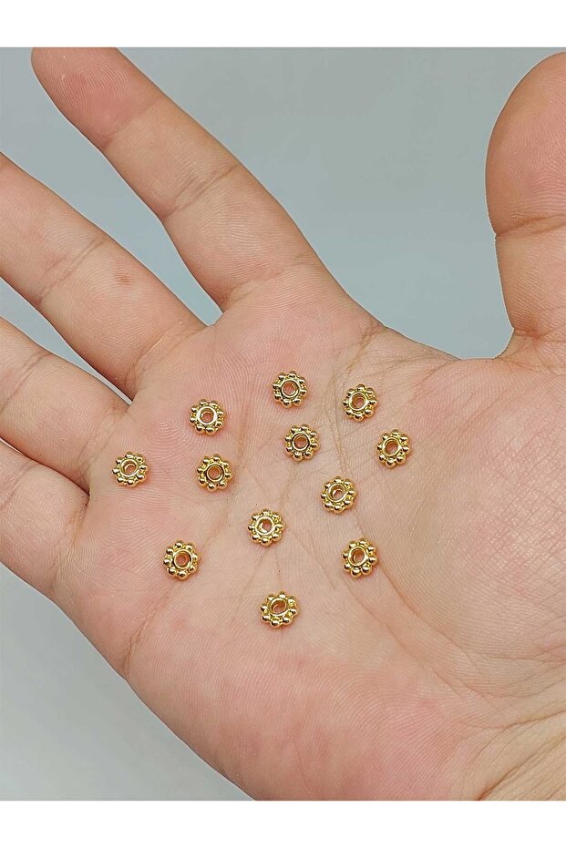 Gold Plated Flower Cylinder Intermediate Apparatus/10 Pieces (53142)