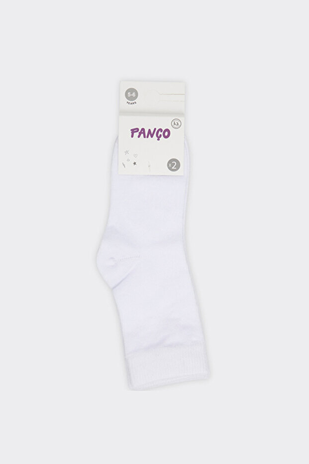 Unisex 2-Piece Basic White Socks