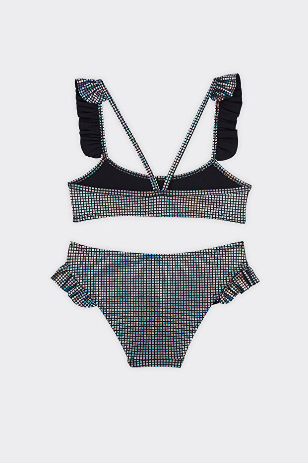 Girl's Sequin Patterned Pink Bikini