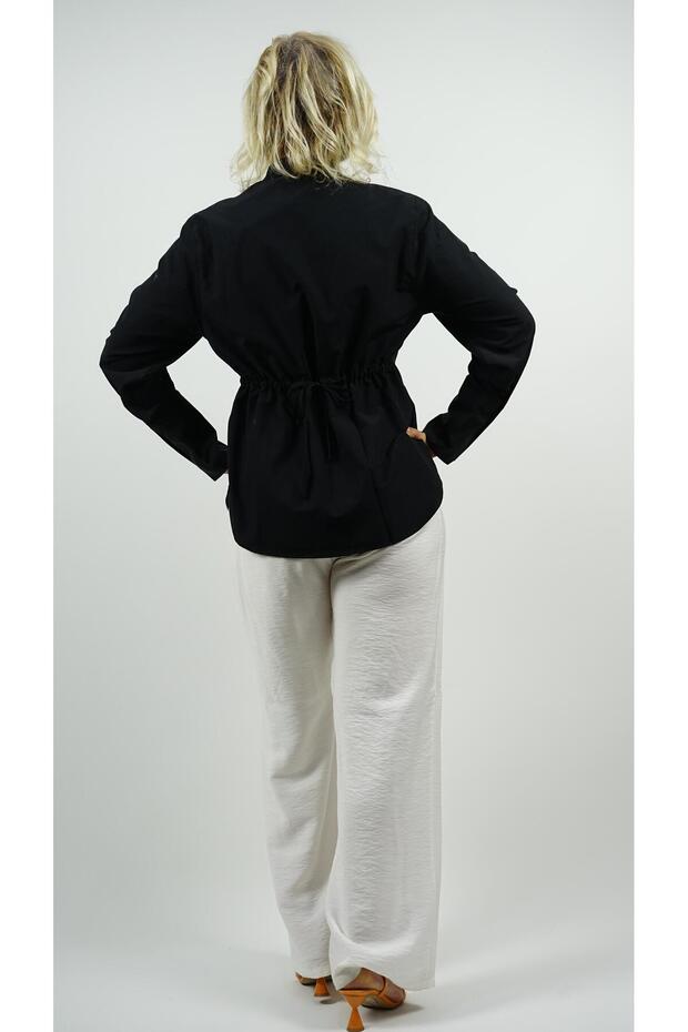 Poplin siyah gömlek - 4