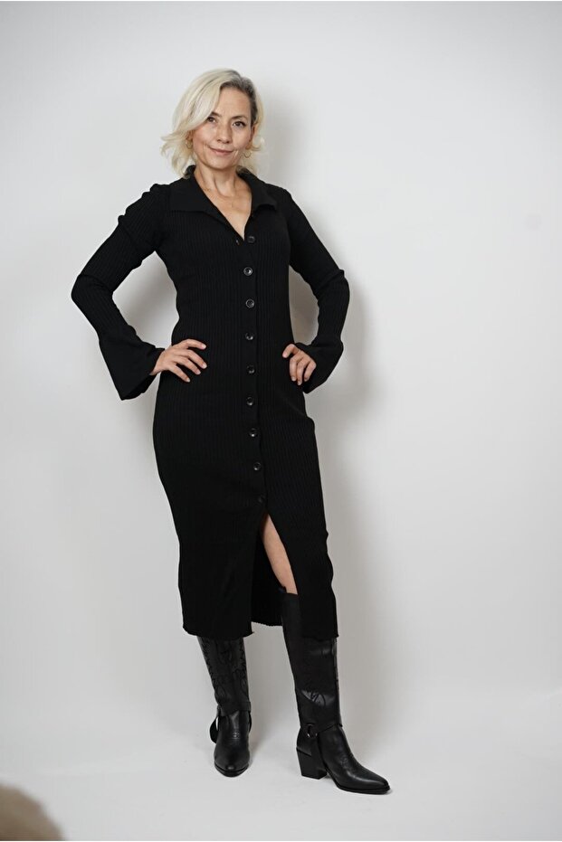 triko düğmeli elbie - 2