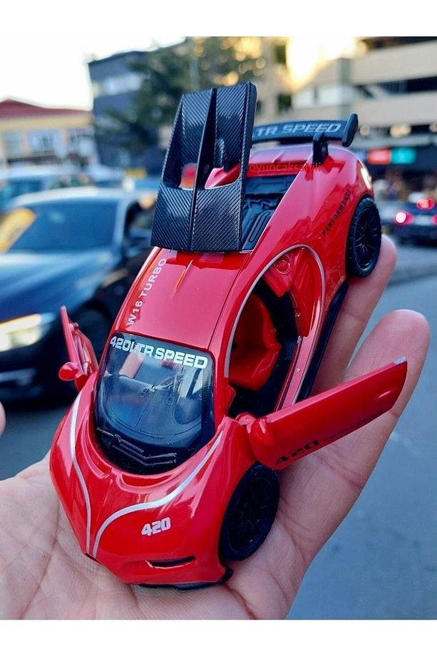 Bugatti Veyron Diecast 1:36 Model Ölçek Metal Araba Kapı Motor Kapağı Açılır 12cm Koleksiyon - 4