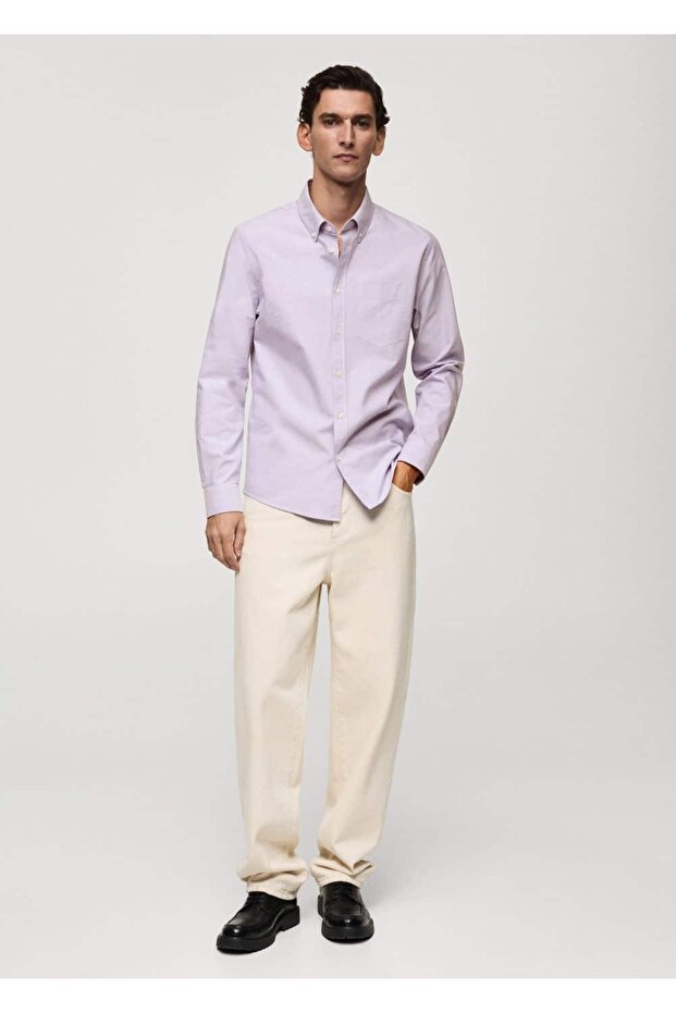 Regular fit pamuklu Oxford gömlek - 2