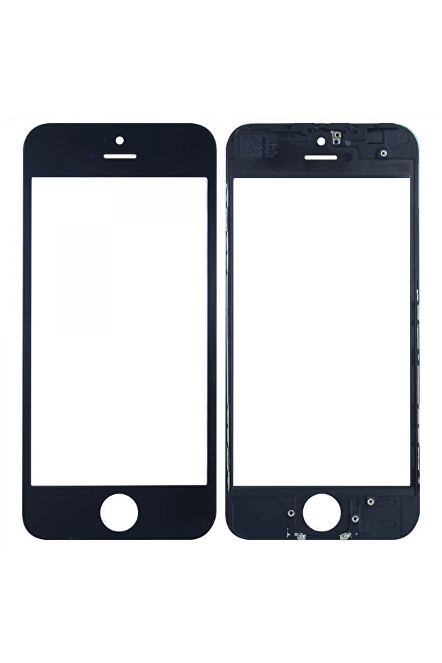 عدسة لمس متوافقة مع هاتف Apple iPhone 5S من Teknonet + Oca + إطار - أسود - 1