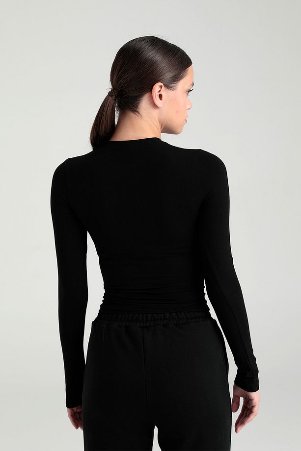 Ultra Soft Yuvarlak Yaka Bluz Siyah - 5