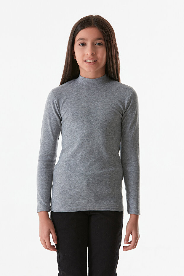 Basic Dik Yaka Kız Çocuk Body - 1