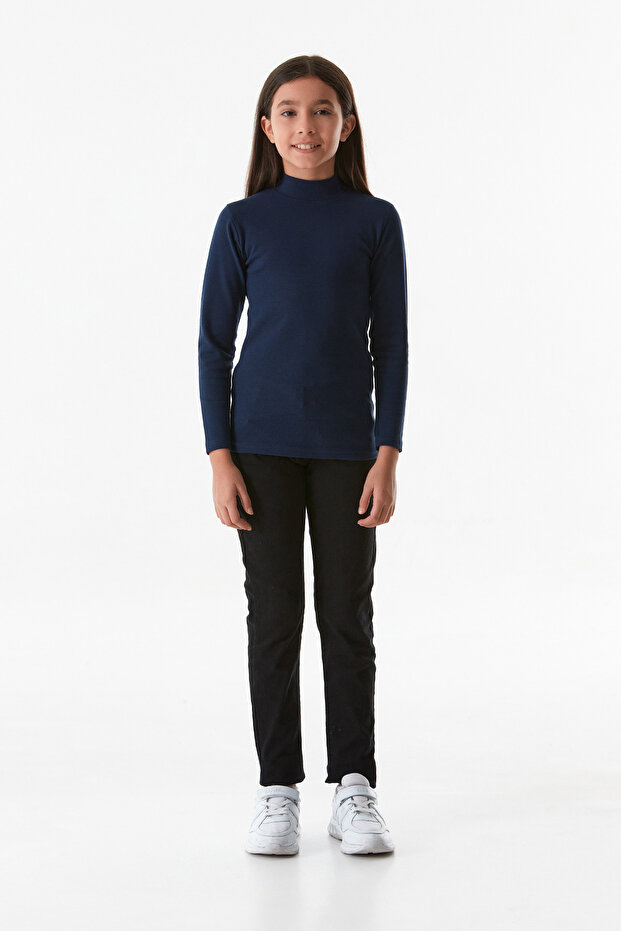 Basic Dik Yaka Kız Çocuk Body - 1