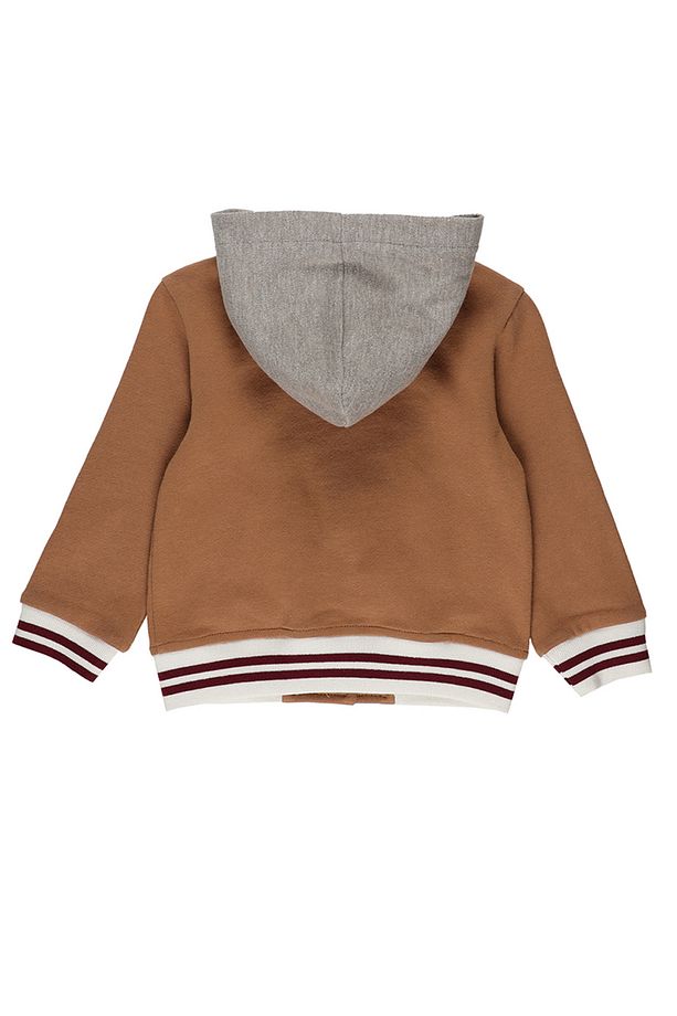 Kız Çocuk Kapüşonlu Camel Örme Mont - 2