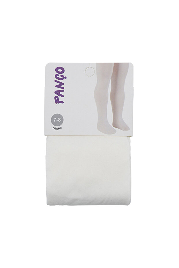 Kız Çocuk Ekru Mikro Külotlu Çorap - 1