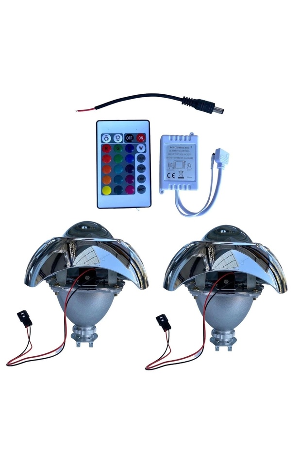 3 I?nç Düz Bi?-xenon Mercek Modelli? Kapak Rgb Şeytan Göz - 2