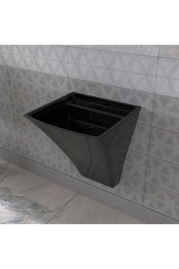 Loop 50 Cm Asma Monoblok Lavabo Siyah - 2