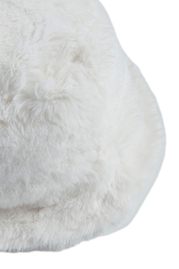 Kız Çocuk Basic Peluş Beyaz Şapka - 2