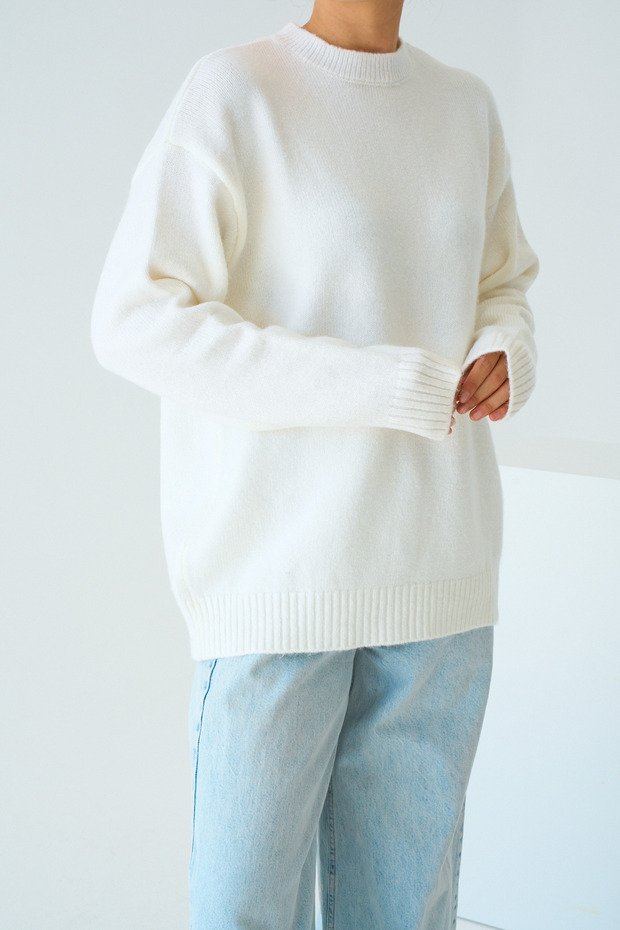 Kadın Bisiklet Yaka Basic Kazak - 4