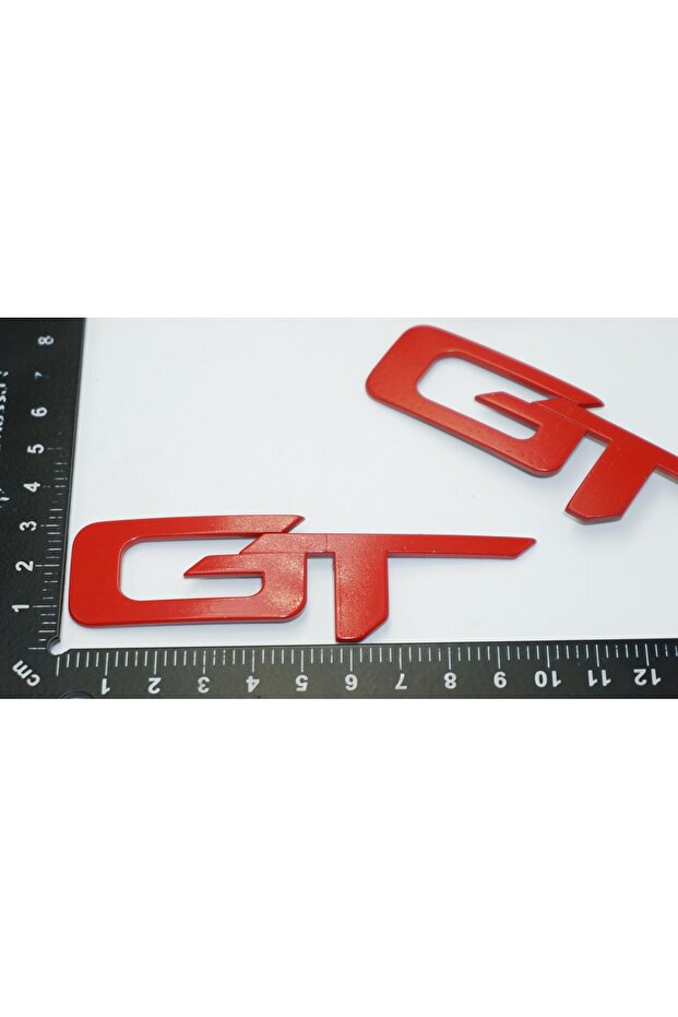 مجموعة شعار حروف GT Shelby باللون الأحمر ABS - 4