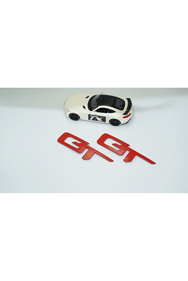 مجموعة شعار حروف GT Shelby باللون الأحمر ABS - 2