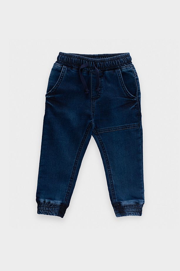 Erkek Bebek Yıkamalı Lacivert Kot Pantolon - 1