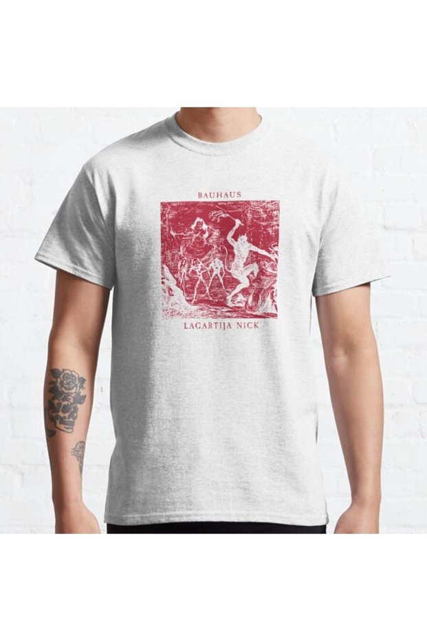 Loose Fit Unisex Bauhaus Lagartija Nick Goth Gothic Bela Lugosi's Dead Design Printed T-shirt