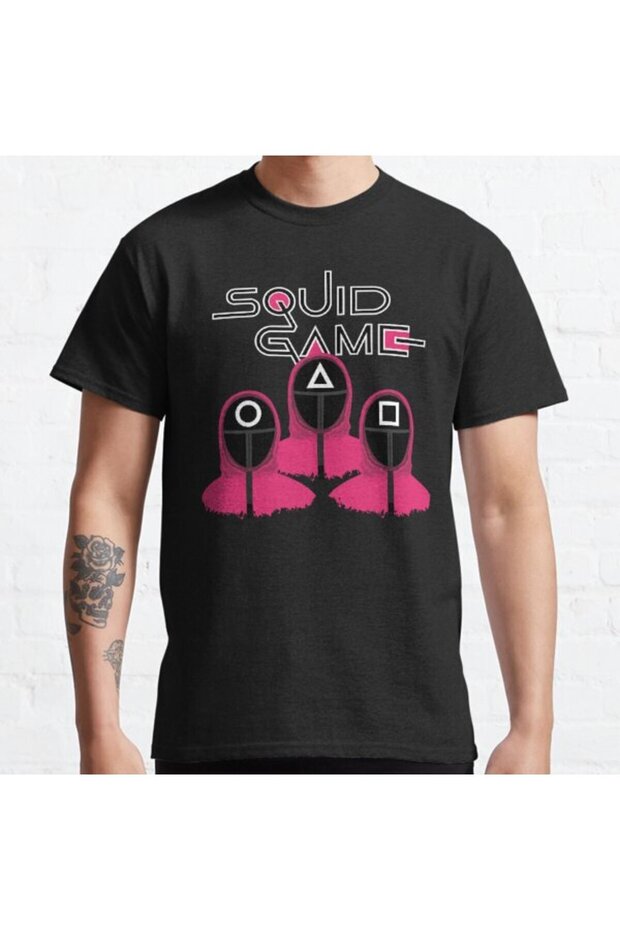 Loose Fit Unisex Squid Game Soldiers Fan Art Characters Netflix Series Design Printed T-shirt