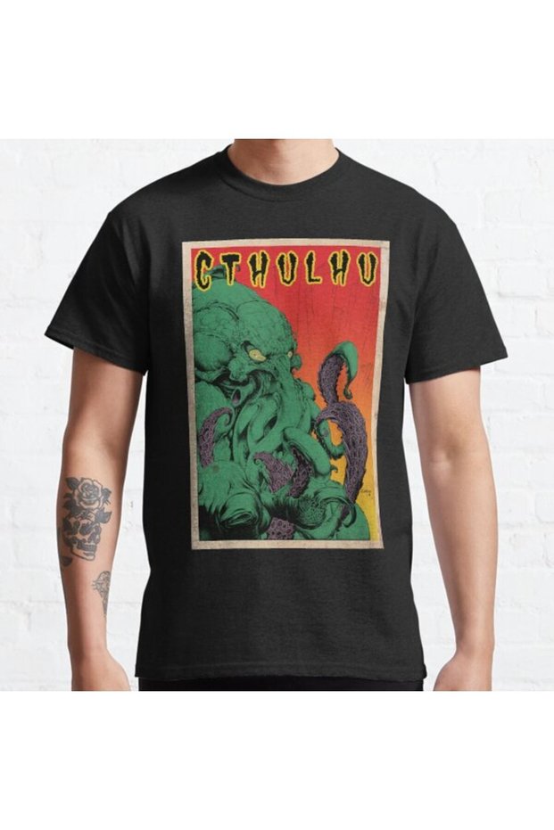 Loose Fit Unisex Cthulhu (VINTAGE) Design Printed T-shirt