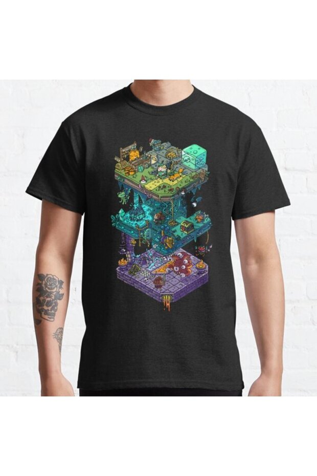Loose Fit Unisex Dungeons And Isometric Dragons Design Printed T-shirt