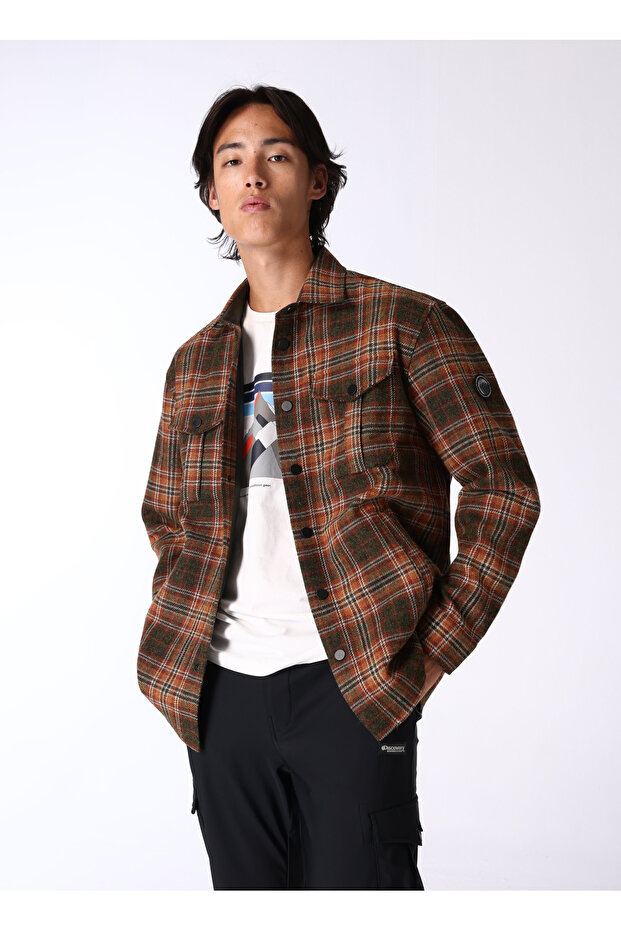 Haki Erkek Relaxed Fit Ekose Gömlek D4WM-GML3341 - 1