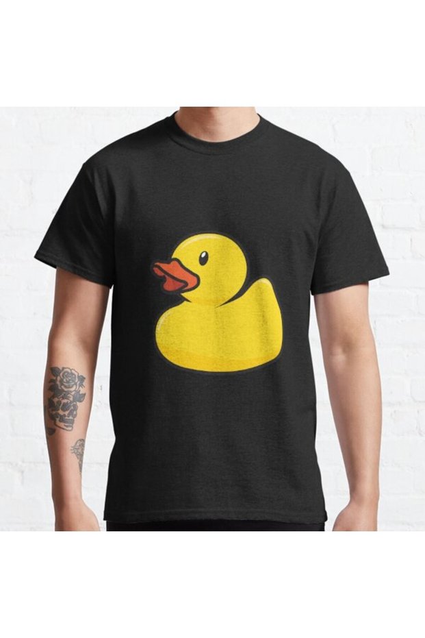 Loose Fit Unisex Rubber Duck Design Printed T-shirt