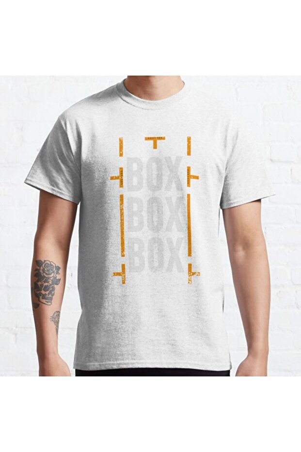 Unisex Formula 1 'Box Box' Racing Pitstop Patterned T-shirt - Loose Fit