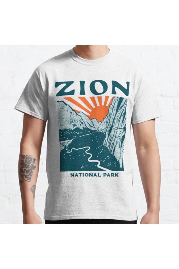 Loose Fit Unisex Vintage Zion National Park Design Printed T-shirt