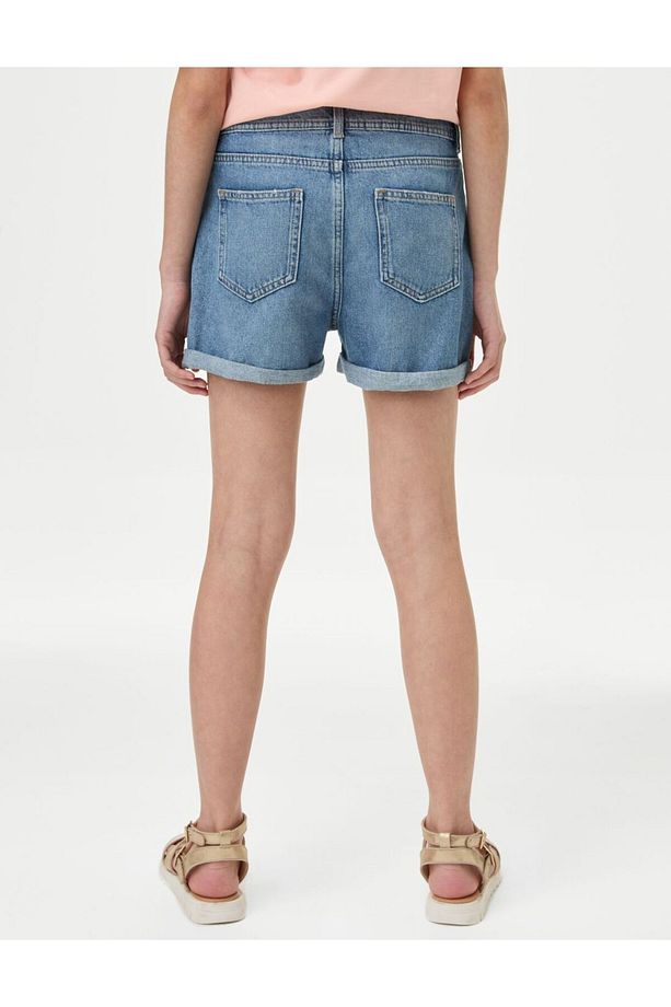 Saf Pamuklu Regular Fit Denim Şort (6-16 Yaş) - 4