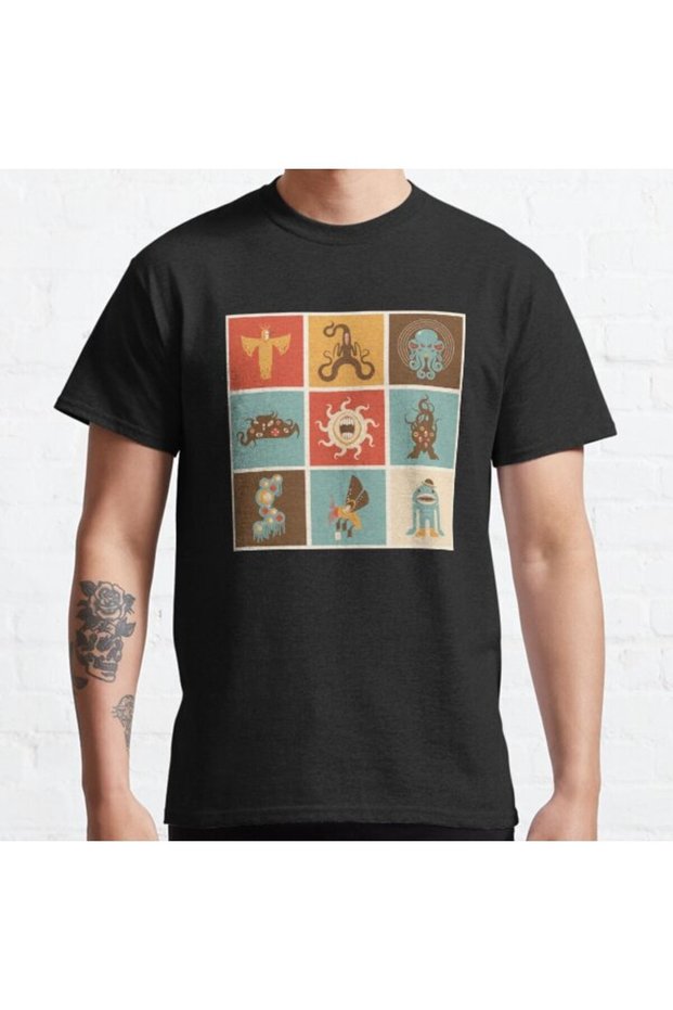 Loose Fit Unisex The Lovecraftian Squares Design Printed T-shirt