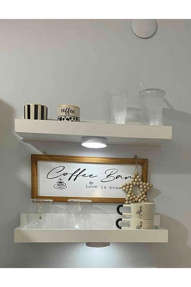 Mutfak Rafı Kahve Köşesi 51x13 Demir 6 Adet Fincan Askısı Ücretsiz - 5