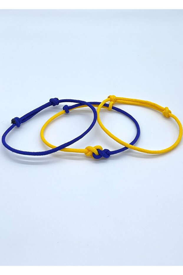 3 Adet Sarı Lacivert Kadın Erkek Taraftar Bileklik Seti - 1