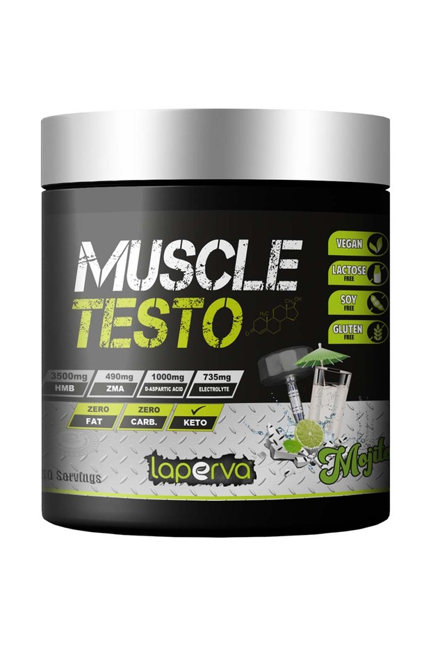مكمل غذائي Muscle Testo، مشروب موهيتو، 50 جرعة، يعزز قوة العضلات والتعافي والترطيب