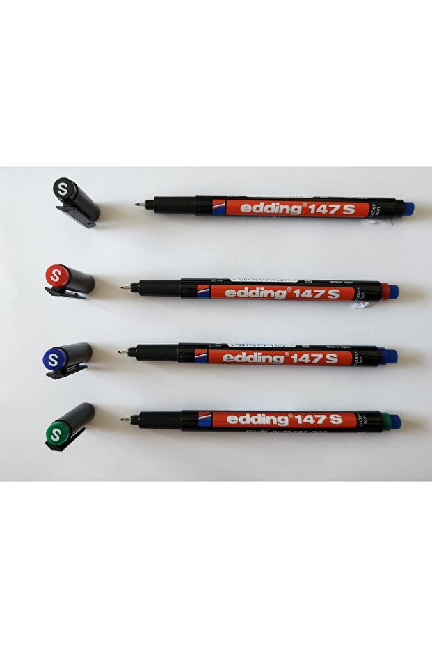 Asetat Kalemi Silgili (E-147S) 4 Renk Set - 1