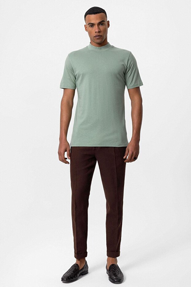 Mint Slim Fit Basic T-Shirt - 2