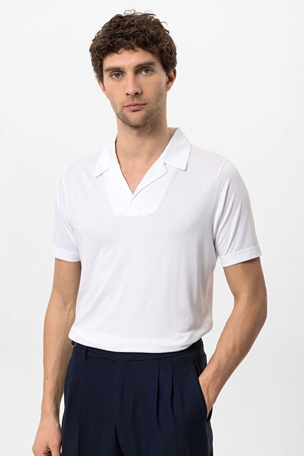 Apaş collar regular fit men's t-shirt