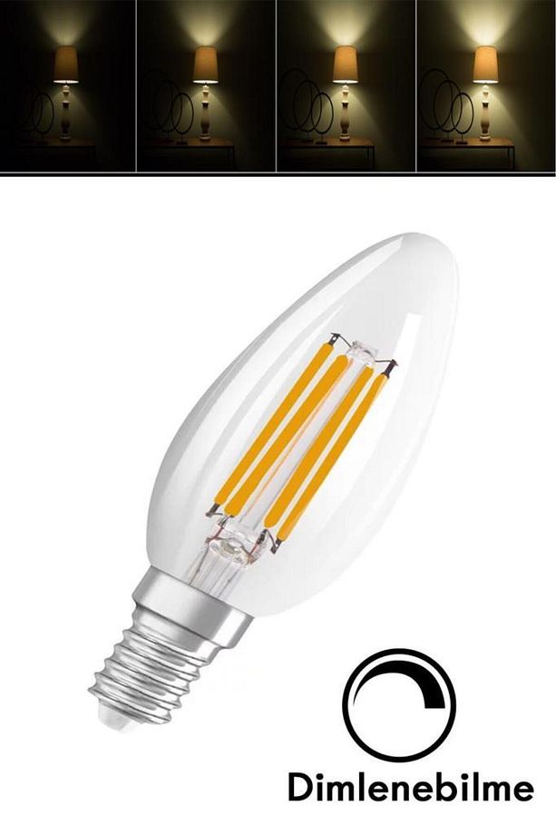 Ledvance 4,8W (40W) Dim Rustik Led Mum Ampul - Sarı Işık Işığı Ayarlanabilir - 1