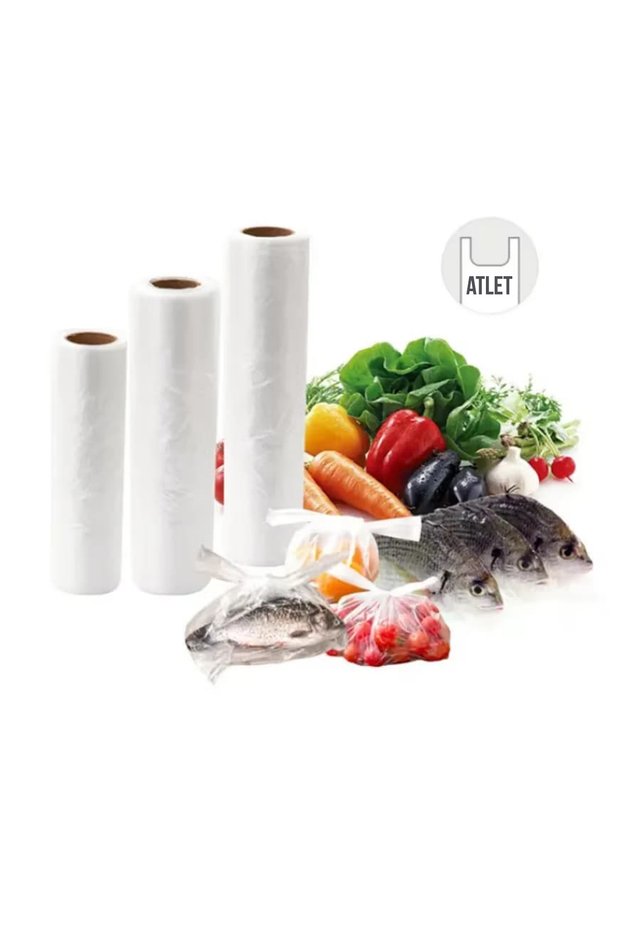 Roll Market Bag - Athlete Bag - Transparent - Small Size - 1 Roll of 200 Pieces