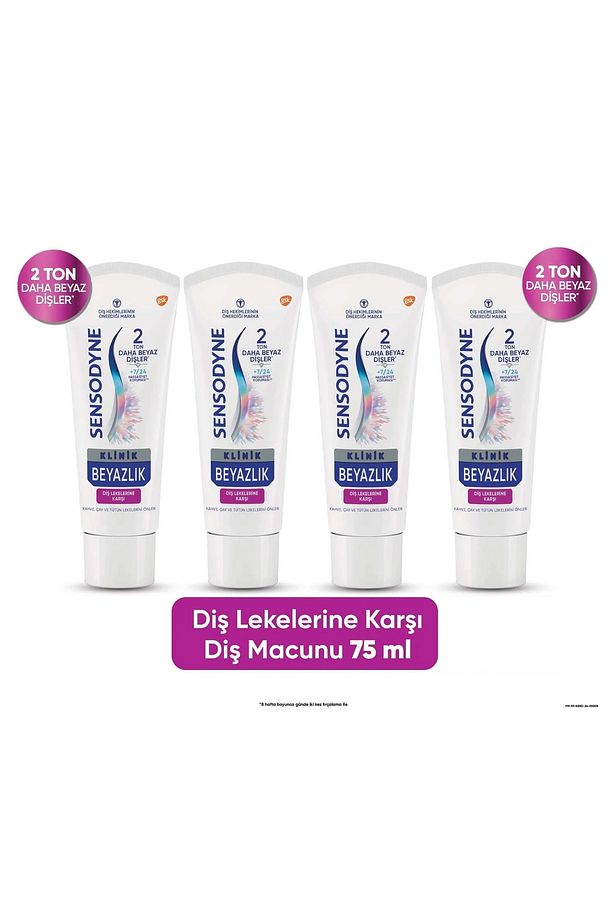 Diş Macunu Klinik Beyazlık Diş Lekesi 75 ml x 4 ADET - 1