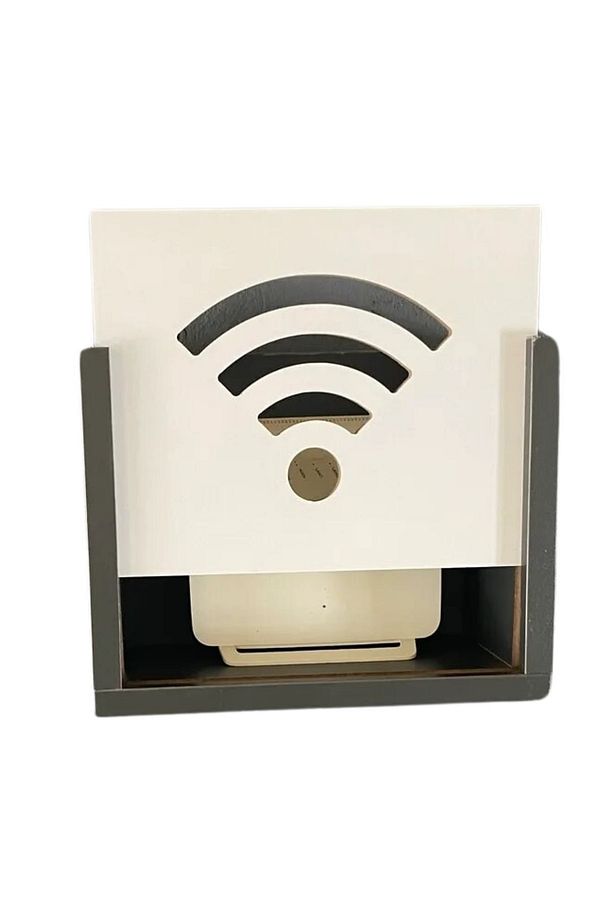 Modem Saklama Kutusu Wifi Kutusu Dekoratif Mdf Uzunluk (22CM) Genişlik (28CM) Derinlik (12CM) - 4