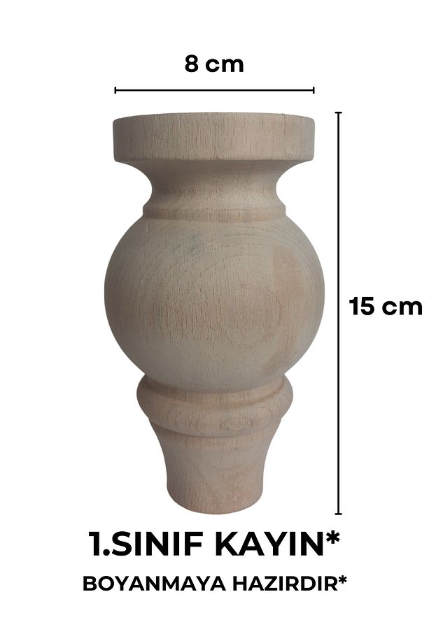 15 Cm Mobilya Koltuk Kanepe Puf Dolap Tv Ünitesi Ayağı Ayakları Ahşap Demonte Aparatlı 4lü Set - 4