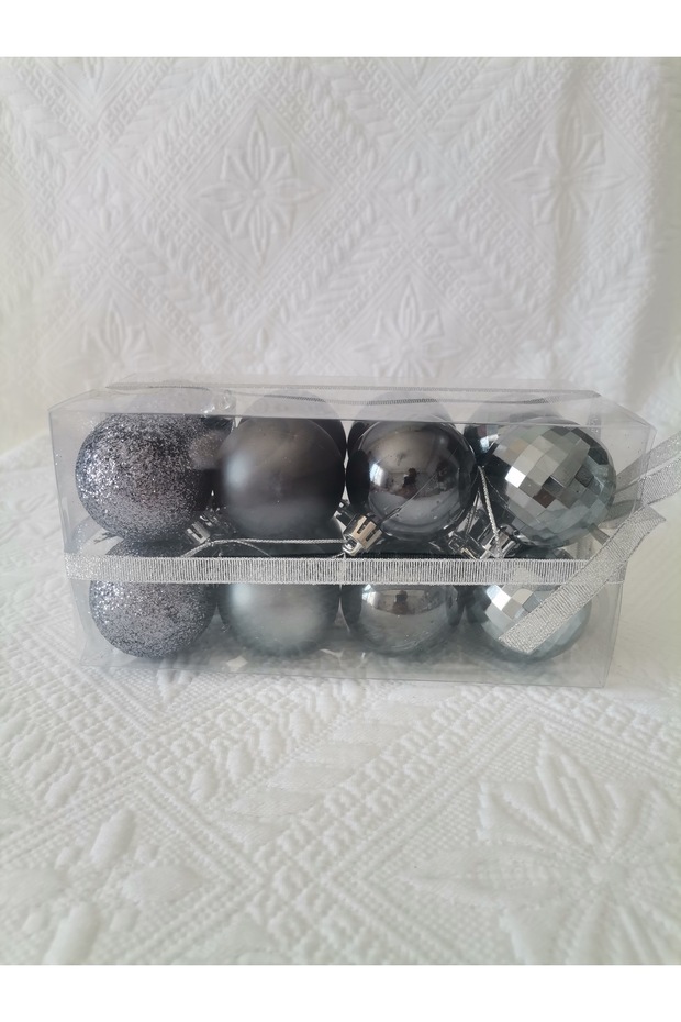 Christmas Tree Decorations Balls 5 cm Diameter 4 Models 4 Pieces of Each Model 16 Pieces in a Total Box - 8
