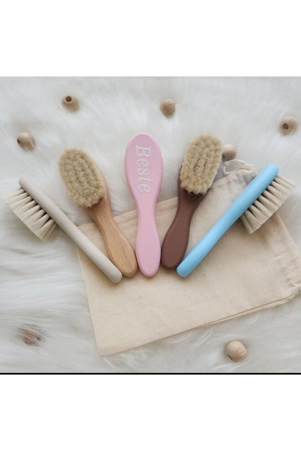 İsimli Saç Fırça (KEÇİ KILI-BEBEK SAÇ FIRÇASI- BİR ADET-KILIF HEDİYELİ) - 1