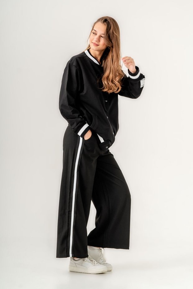 9-15 Years New College Girl's Tracksuit Set -Black-