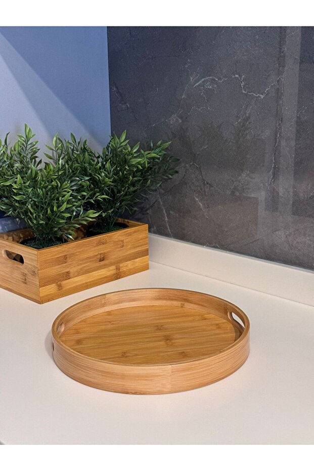 Bambu Yuvarlak Tepsi Küçük Boy - 1