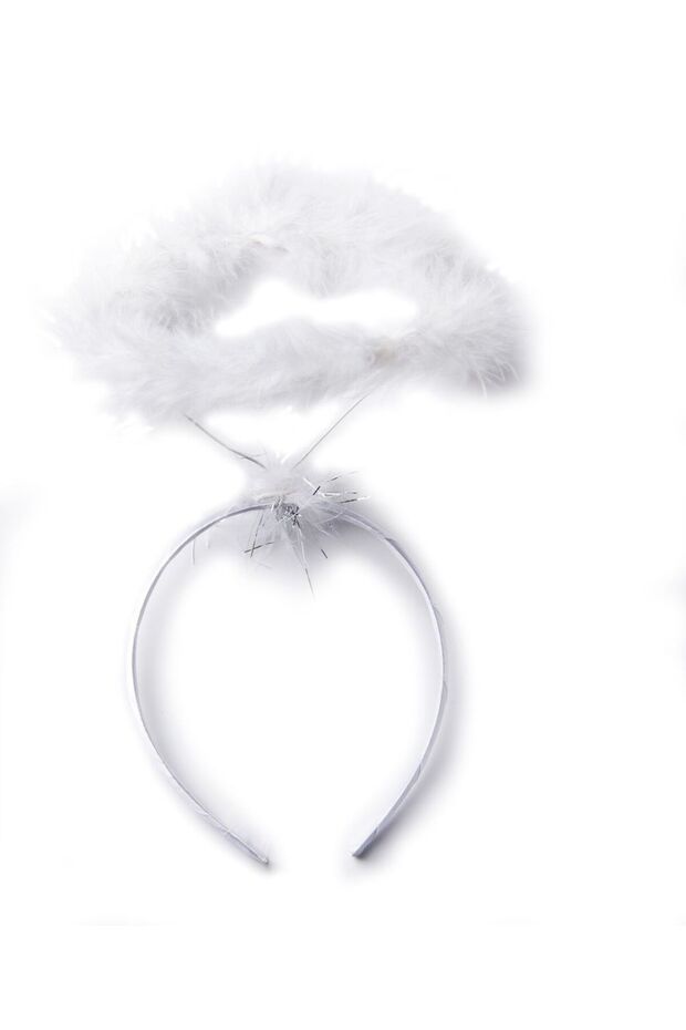 White Otrişli Feather Flexible Structure Angel Hare Angel Crown (5224)