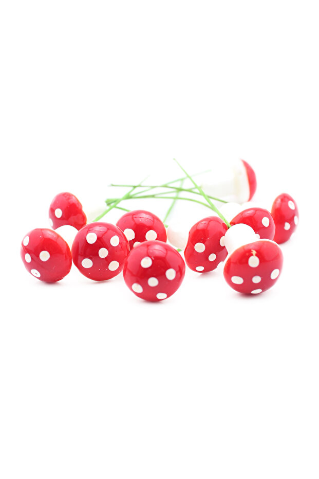 10Pcs Artificial Mushroom Christmas Accessory with 3cm Diameter