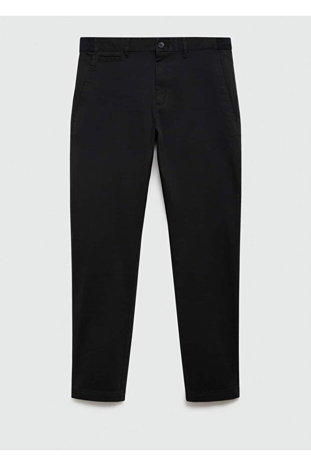 Tapered kesim pamuklu cropped pantolon - 3