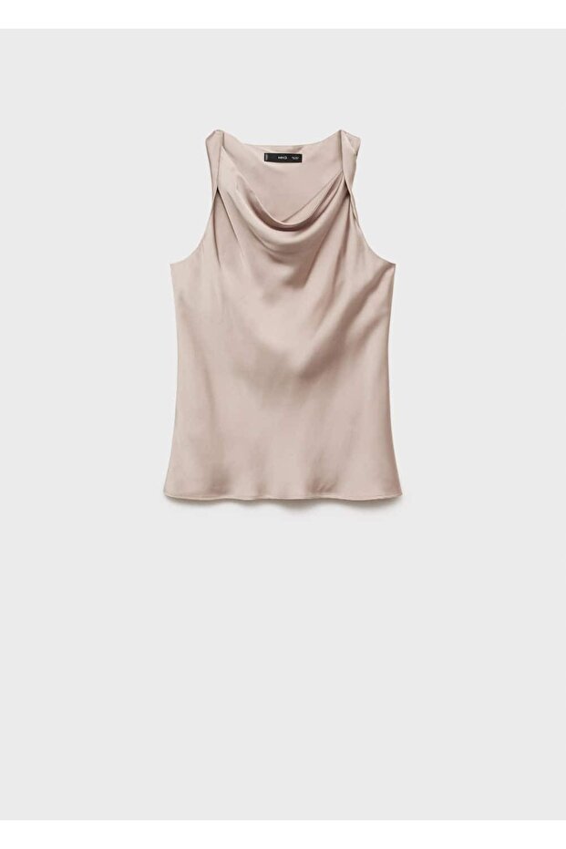 Drapeli yaka saten bluz - 3